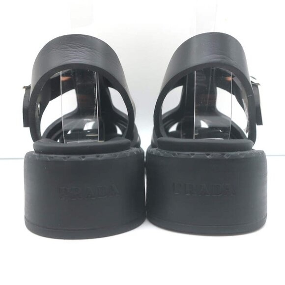 Prada Soft Cage Rubber Fisherman Sandals Black Size 35 - Picture 14 of 16